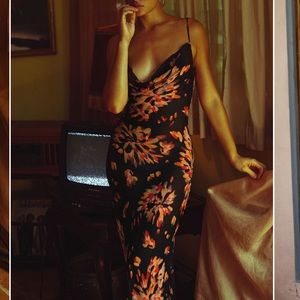 Multicolored floral full length dress